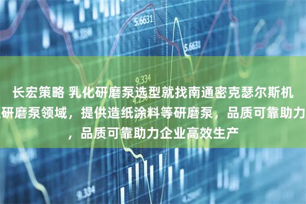 长宏策略 乳化研磨泵选型就找南通密克瑟尔斯机械设备，专注研磨泵领域，提供造纸涂料等研磨泵，品质可靠助力企业高效生产